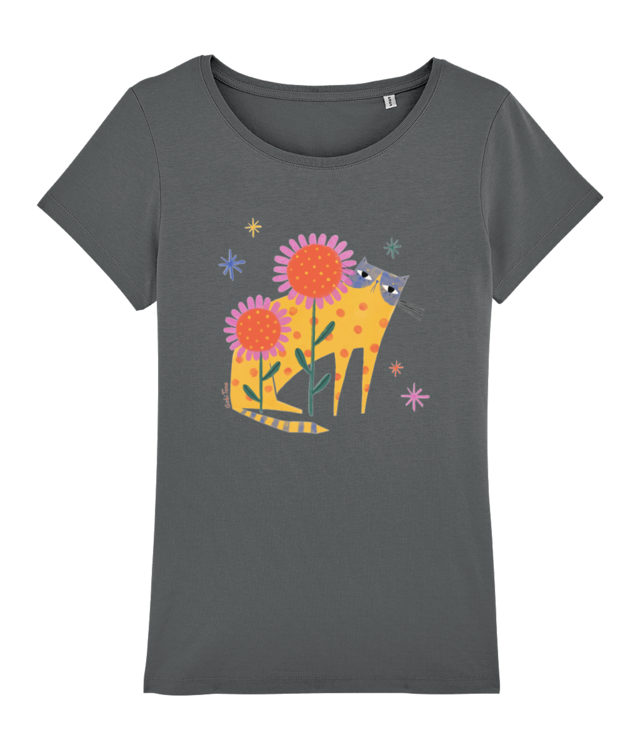 Summer sunflower cat Tricou Femei De Bumbac Premium | Muser