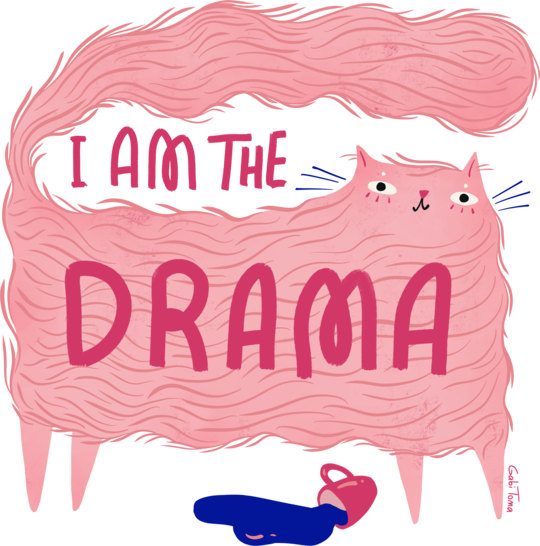 i am the drama pisica roz tshirt I am the drama
