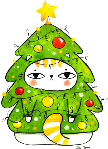 Pisica brad impodobit