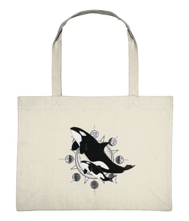 Orca & moon phases Sacoșă De Cumpărături | STAU762