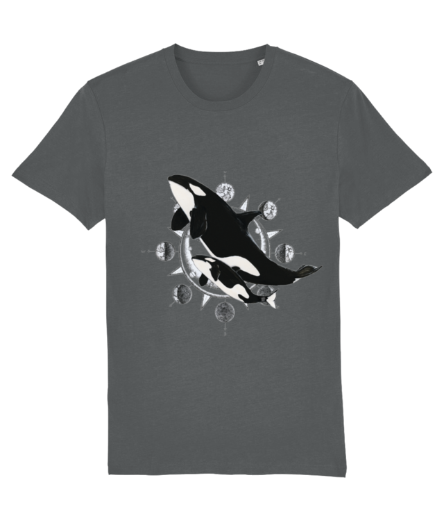 Orca & moon phases Tricou Unisex De Bumbac Premium | Creator 2.0