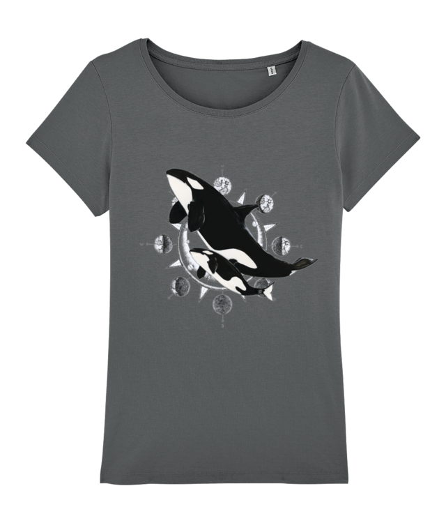 Orca & moon phases Tricou Femei De Bumbac Premium | Muser