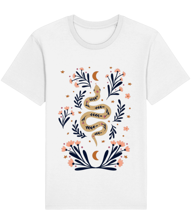 Snake and flowers  Tricou Unisex de Bumbac Essential | Rocker