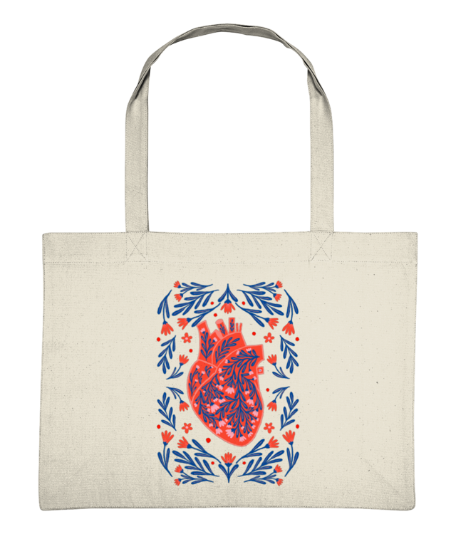 Inima cu flori Shopping Bag