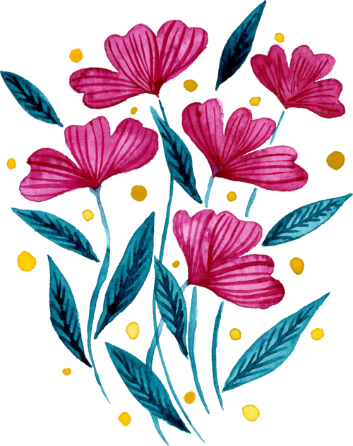 Buchet de flori in acuarela