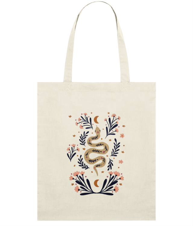 Sarpe si flori  Sacoșă Subțire Țesută De Bumbac | STAU773