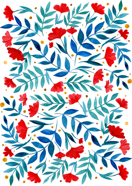 Floral design - turcoaz si rosu