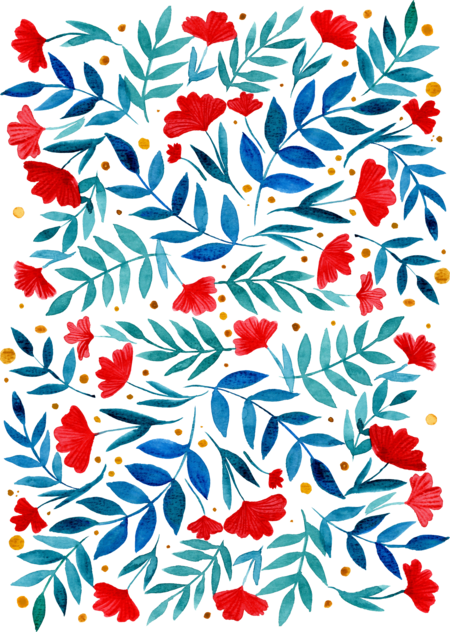 Floral design - turcoaz si rosu