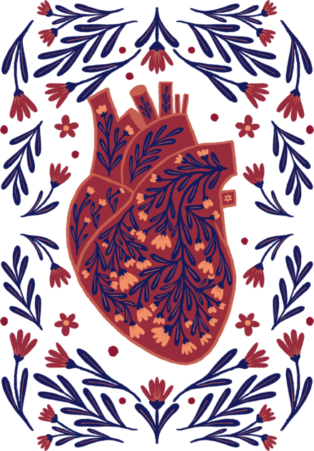 Inima cu flori indigo