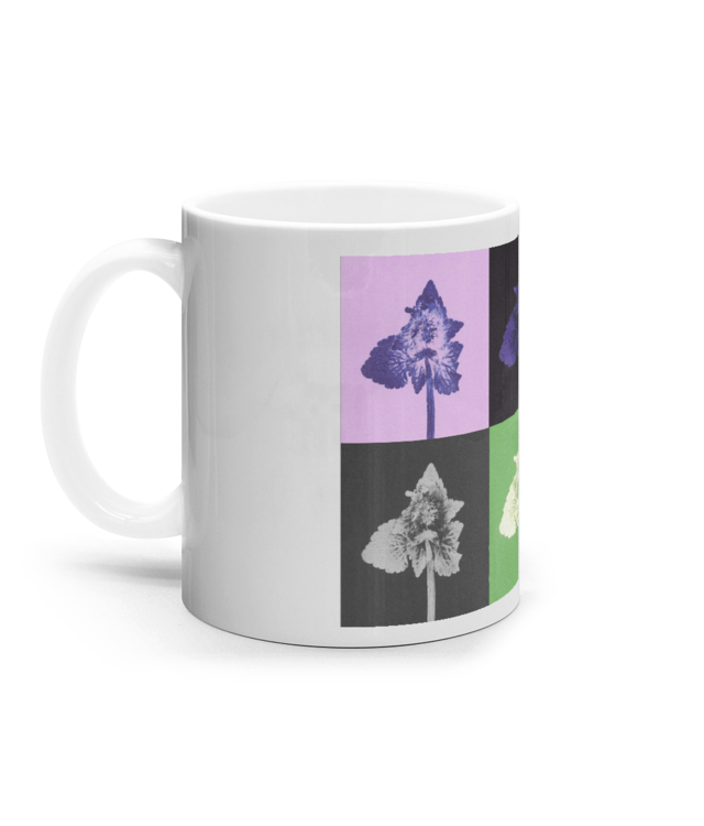 Impresii Botanice |Lamium purpureum puzzle Cana Ceramica Alba