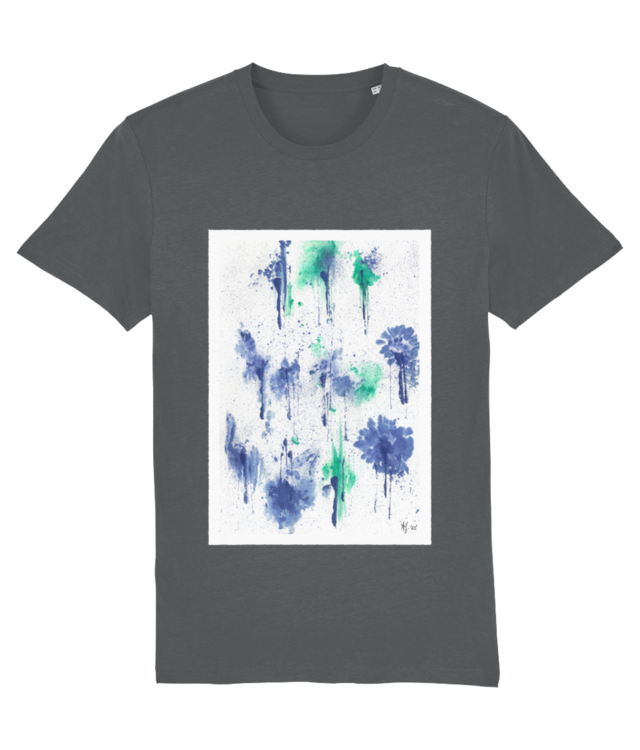 Tricou Unisex Bumbac Organic - Design Printat - Allium Dance | Flori albastre