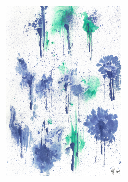 Tricou Unisex Bumbac Organic - Design Printat - Allium Dance | Flori Albastre