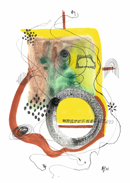 Landline | 2023 | Original Mixed-Media