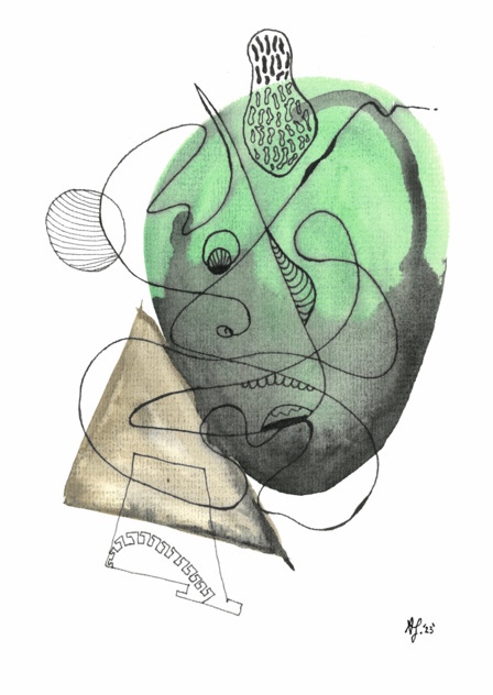 Mr. Avocado | 2023 | Original Mixed-Media | 